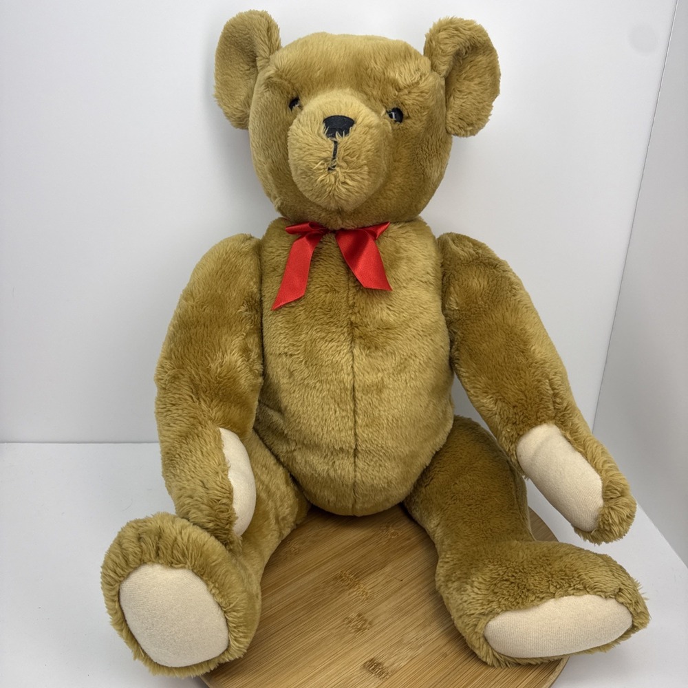 Smithsonian Institution Vintage 1987 Brown Jointed Plush Teddy Bear 24"